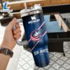 NHL Columbus Blue Jackets Custom Stanley Quencher 40oz Stainless Steel Tumbler With Handle