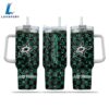 NHL Dallas Stars Stained Glass Effect Custom Stanley Quencher 40oz Stainless Steel Tumbler With Handle