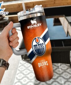 NHL Edmonton Oilers Custom Stanley Quencher 40oz Stainless Steel Tumbler With Handle