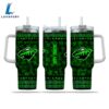NHL Minnesota Wild Happy St. Patrick's Day Custom Stanley Quencher 40oz Stainless Steel Tumbler With Handle