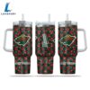 NHL Minnesota Wild Stained Glass Effect Custom Stanley Quencher 40oz Stainless Steel Tumbler With Handle
