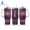 NHL Montreal Canadiens Stained Glass Effect Custom Stanley Quencher 40oz Stainless Steel Tumbler With Handle