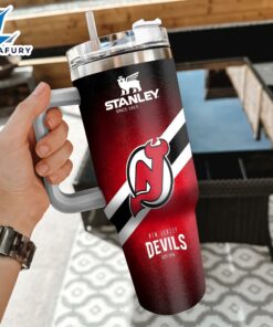 NHL New Jersey Devils Custom Stanley Quencher 40oz Stainless Steel Tumbler With Handle