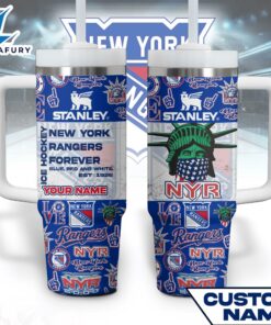 NHL New York Rangers NHL Custom Stanley Quencher 40oz Stainless Steel Tumbler With Handle