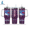 NHL New York Rangers Stained Glass Effect Custom Stanley Quencher 40oz Stainless Steel Tumbler With Handle Gift Summer 3 NHL New York Rangers Stained Glass Effect Custom Stanley Quencher 40oz Stainless Steel Tumbler With Handle