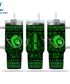 NHL Ottawa Senators Happy St. Patrick's Day Custom Stanley Quencher 40oz Stainless Steel Tumbler With Handle