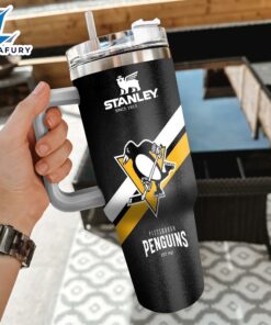 NHL Pittsburgh Penguins Custom Stanley Quencher 40oz Stainless Steel Tumbler With Handle