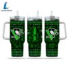 NHL Pittsburgh Penguins Happy St. Patrick's Day Custom Stanley Quencher 40oz Stainless Steel Tumbler With Handle