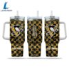 NHL Pittsburgh Penguins Stained Glass Effect Custom Stanley Quencher 40oz Stainless Steel Tumbler With Handle