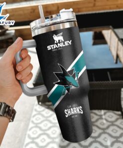 NHL San Jose Sharks Custom Stanley Quencher 40oz Stainless Steel Tumbler With Handle