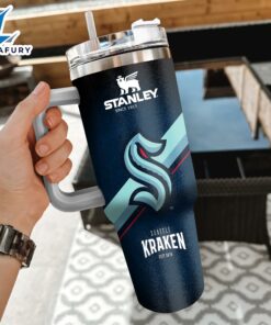 NHL Seattle Kraken Custom Stanley Quencher 40oz Stainless Steel Tumbler With Handle