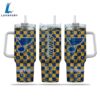 NHL St. Louis Blues Stained Glass Effect Custom Stanley Quencher 40oz Stainless Steel Tumbler With Handle