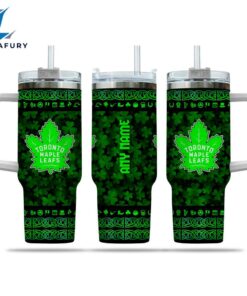 NHL Toronto Maple Leafs Happy St. Patrick's Day Custom Stanley Quencher 40oz Stainless Steel Tumbler With Handle