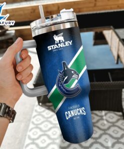 NHL Vancouver Canucks Custom Stanley Quencher 40oz Stainless Steel Tumbler With Handle