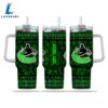 NHL Vancouver Canucks Happy St. Patrick's Day Custom Stanley Quencher 40oz Stainless Steel Tumbler With Handle