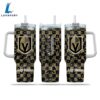 NHL Vegas Golden Knights Stained Glass Effect Custom Stanley Quencher 40oz Stainless Steel Tumbler With Handle