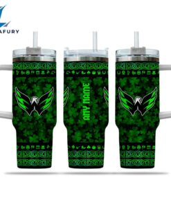 NHL Washington Capitals Happy St. Patrick's Day Custom Stanley Quencher 40oz Stainless Steel Tumbler With Handle