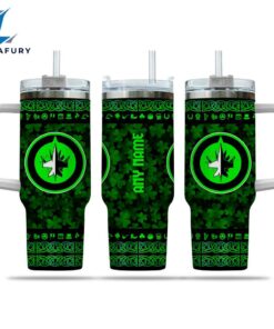 NHL Winnipeg Jets Happy St. Patrick's Day Custom Stanley Quencher 40oz Stainless Steel Tumbler With Handle