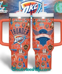 Oklahoma City Thunder NBA Custom Stanley Quencher 40oz Stainless Steel Tumbler With Handle