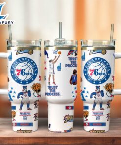 Philadelphia 76ers NBA Basketball Sport Custom Stanley Quencher 40oz Stainless Steel Tumbler