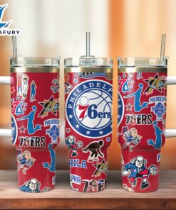 Philadelphia 76ers NBA Basketball Sport Custom Stanley Quencher 40oz Stainless Steel Tumbler