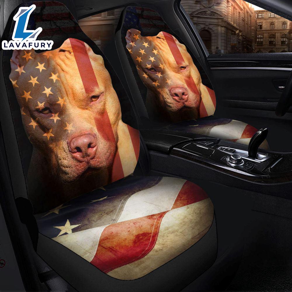 Pitbull American Flag Premium Custom Car Seat Covers Decor Protector For Lover Dogs Pitbull American Flag Premium Custom Car Seat Covers Decor Protector For Lover Dogs