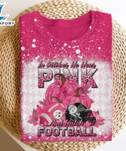 Pittsburgh Steelers Bleached Cancer Awareness, Sport Shirts For Fan