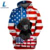 Poodle Dog 1 3D Face Graphic Premium America Flag Hoodie
