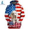 Poodle Dog 4 3D Face Graphic Premium America Flag Hoodie
