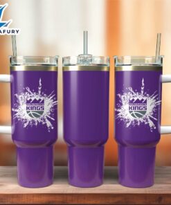 Sacramento Kings Basketball NBA Sport Custom Stanley Quencher 40oz Stainless Steel Tumbler With Handle 1