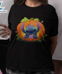 Stitch and Boogoo Pumpkin Halloween T-Shirt Disney