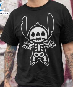 Stitch Skeleton Halloween T-Shirt Disney