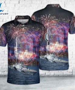 US Navy USS (LCS-1), 4th Of July Polo Shirt