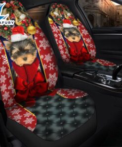 Yorkshire Terrier Puppy Santa Claus Premium Custom Car Premium Custom Car Seat Covers Decor Protectors Decor Protector