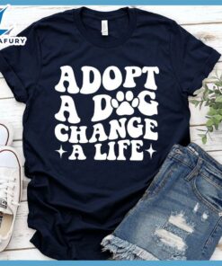 Adopt A Dog Change A Life Retro T-Shirt