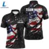 American Flag Black Grunge Pattern Golf Clubs Mens Golf Polo Shirts Custom Best Mens Golf Tops, Custom