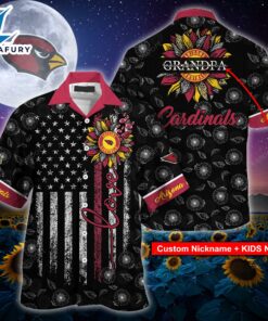 Arizona Cardinals NFL-Hawaii Shirt Sunflower Custom Your Nickname,Kids Name Best Gift For Mother Day,Father Day