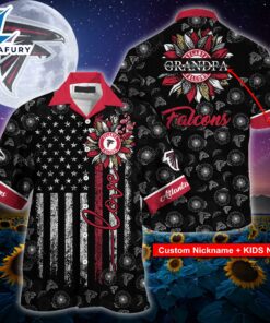 Atlanta Falcons NFL-Hawaii Shirt Sunflower Custom Your Nickname,Kids Name Best Gift For Mother Day,Father Day