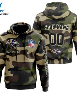 Baltimore Ravens Personalized Hoodie-Zip Hoodie Camo Style
