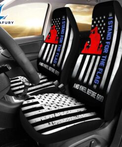 Best I Stand For The Flag And Kneel Before God Us Flag Premium Custom Car Seat Covers Decor Protector
