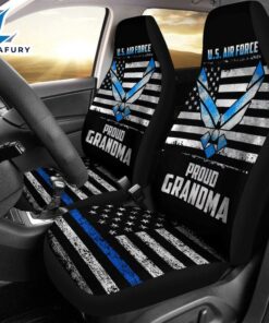 Best U.S. Air Force Proud Grandma Usa Flag Vintage Premium Custom Car Seat Covers Decor Protector