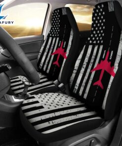 Best Us Flag Airport Runway! Airplane Pilot Premium Custom Car Seat Covers Decor Protector