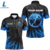 Black And Blue Lightning Thunder Golf Ball Mens Golf Polo Shirts Custom Golf Outfits Men, Custom