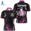 Black And Pink Smoke Pattern Men Golf Polo Shirts Custom Golf Clothes