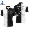 Black And White Mens Golf Polo Shirt Custom Golf Clubs