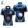 Black Mens Golf Polo Shirts Custom Blue Lightning Team Golf Jerseys, Golf Attire