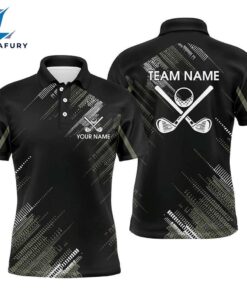Black Mens Golf Polo Shirts Custom Golf Clubs Team , Gifts For The Golfer, Custom