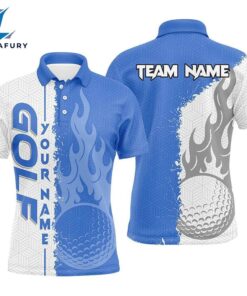 Blue And White Flame Golf Ball Custom Mens Best Mens Golf Wear For Team, Custom