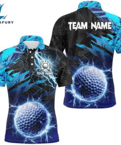 Blue Camo Lightning Thunder Golf Ball Custom Mens Personalized Golf Apparel