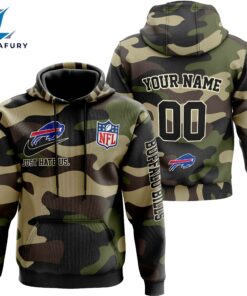 Buffalo Bills Personalized Hoodie-Zip Hoodie Camo Style